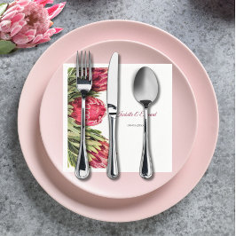 Elegante Tropical Pink Protea Blumenzwiebeln Serviette