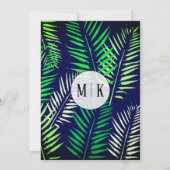 Elegante Tropical Print & Modern Typografy Wedding Einladung (Rückseite)