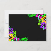 Elegante Tropical Rustic Boho Black Floral Wedding RSVP Karte (Rückseite)