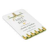 Elegante Tropical Save the Date Summer Wedding Magnet (Rechte Seite)