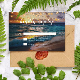 Elegante Tropical Summer Beach Wedding RSVP Card Einladung