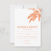 Elegante Tropical Tree Wedding RSVP Karte (Vorderseite)
