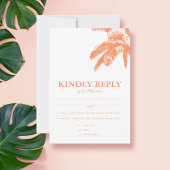 Elegante Tropical Tree Wedding RSVP Karte