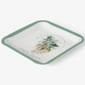 Elegante Tropical Watercolor Palmen Hochzeiten Pappteller (Gewinkelt)