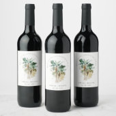 Elegante Tropical Watercolor Palmen Hochzeiten Weinetikett (Flaschen)