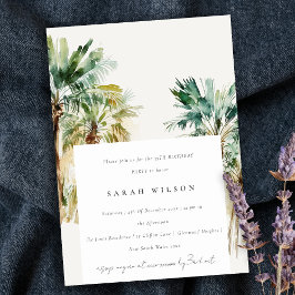 Elegante Tropical Watercolor Palmen zum Geburtstag Einladung