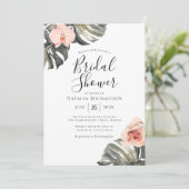 Elegante Tropics Bridal Dusche Einladung (Stehend Vorderseite)