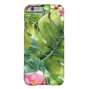 Elegante Tropics Green Blätter Floral Wasserfarbe Barely There iPhone 6 Hülle