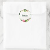 Elegante Tropics Green Blätter Floral Wasserfarbe Runder Aufkleber (Tasche)