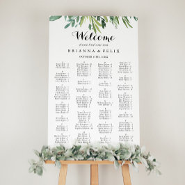 Elegante tropische, alphabetische Sitzkarte Poster