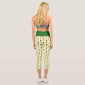 Elegante tropische Ananas Gelb und Grün Capri Leggings (Rückseite)