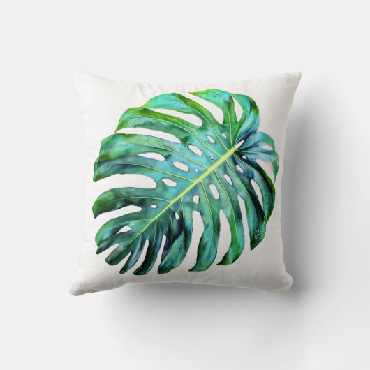 Elegante tropische Blatt-Fotografie Hawaiis Kissen (Rückseite)