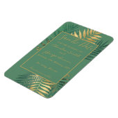 Elegante tropische Blätter aus Gold Save the Date Magnet (Linke Seite)