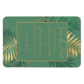 Elegante tropische Blätter aus Gold Save the Date Magnet (Horizontal)