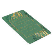 Elegante tropische Blätter aus Gold Save the Date Magnet (Rechte Seite)