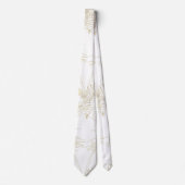 Elegante tropische Blätter goldene Striche Design Krawatte (Vorderseite)