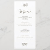 Elegante tropische Blätter Minimalistische Hochzei Menükarte (Vorderseite)