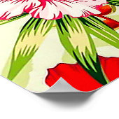 Elegante tropische Blätter und Hibiskus-Blume | Poster (Ecke)