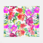 Elegante tropische Blume Fleecedecke (Vorderseite (Horizontal))