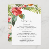 Elegante Tropische Blume Grüne Hochzeiten Details Begleitkarte (Vorne/Hinten)