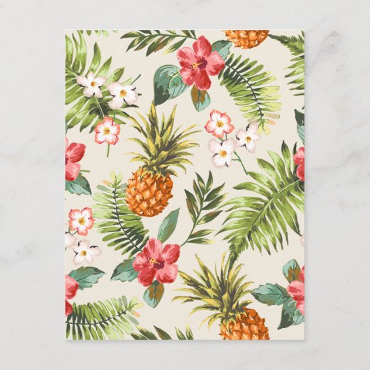 Elegante Tropische Blume Grüne Hochzeiten Details Begleitkarte (Rückseite)