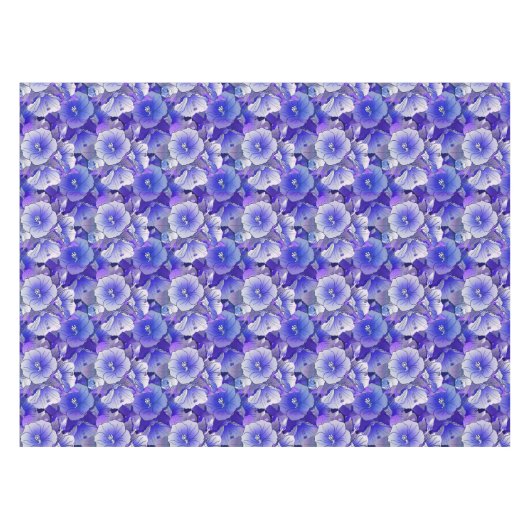 Elegante tropische Blume mit blauen und weißen Hib Tischdecke (Vorderseite (Horizontal))