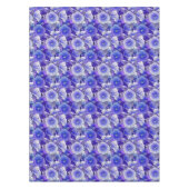 Elegante tropische Blume mit blauen und weißen Hib Tischdecke (Vorderseite)