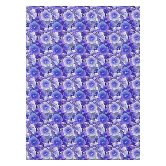 Elegante tropische Blume mit blauen und weißen Hib Tischdecke (Vorderseite)