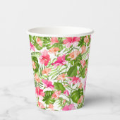 Elegante tropische Blume Pappbecher (Rückseite)