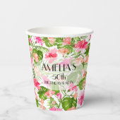 Elegante tropische Blume Pappbecher (Vorderseite)