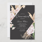 elegante tropische Blumen Quinceanera Einladung (Vorderseite)