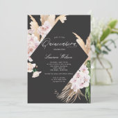 elegante tropische Blumen Quinceanera Einladung (Stehend Vorderseite)