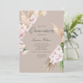 elegante tropische Blumen Quinceanera Einladung (Stehend Vorderseite)