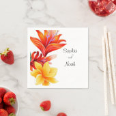 Elegante tropische Blumen Serviette (Beispiel)