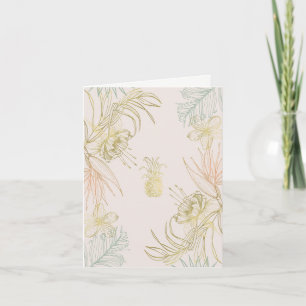 Elegante tropische botanische Blumenblätter Dankes Dankeskarte