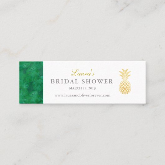 Elegante tropische Einführungskarte Mini Visitenkarte (Vorderseite)