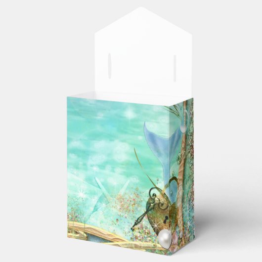 Elegante Tropische Gefälligkeitsboxen am Meer Geschenkschachtel (Geöffnet)