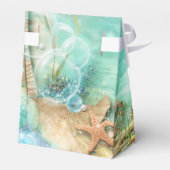 Elegante Tropische Gefälligkeitsboxen am Meer Geschenkschachtel (Rückseite)