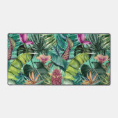 Elegante tropische grüne Blätter Blumenmuster Schreibtischunterlage (Vorderseite)