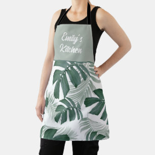 Elegante tropische grüne Palmblattküche Schürze