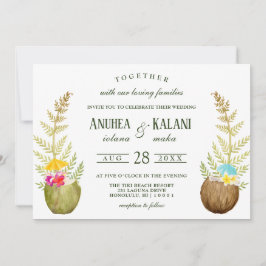 Elegante tropische Hawaii Beach Hochzeit Einladung