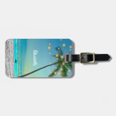 Elegante tropische hawaiische Palme-Schnur-Lichter Gepäckanhänger (Vorderseite horizontal)