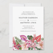 Elegante Tropische Hochzeit Einladung (Vorderseite)