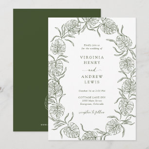 Elegante tropische Hochzeit Einladung