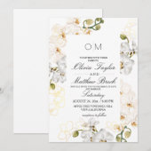 Elegante tropische Hochzeit Einladung (Vorne/Hinten)