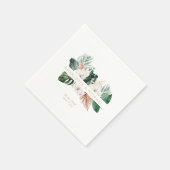 Elegante, tropische Hochzeit mit üppiger Vegetatio Serviette (Ecke)