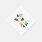 Elegante, tropische Hochzeit mit üppiger Vegetatio Serviette (Ecke)