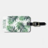 Elegante tropische Insel-Palmwedel u. Name Gepäckanhänger (Vorderseite horizontal)