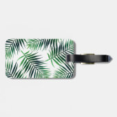 Elegante tropische Insel-Palmwedel u. Name Gepäckanhänger (Rückseite horizontal)