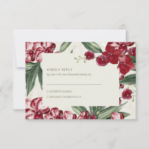 Elegante tropische Insel-Strandhochzeit RSVP Karte